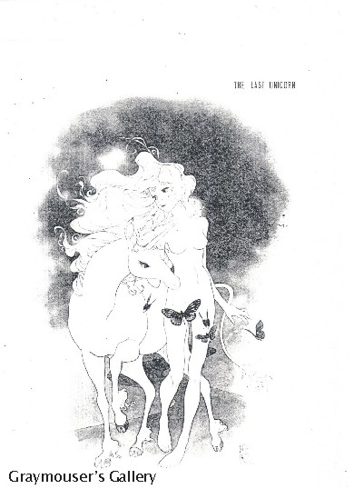 amalthea with unicorn sketch
